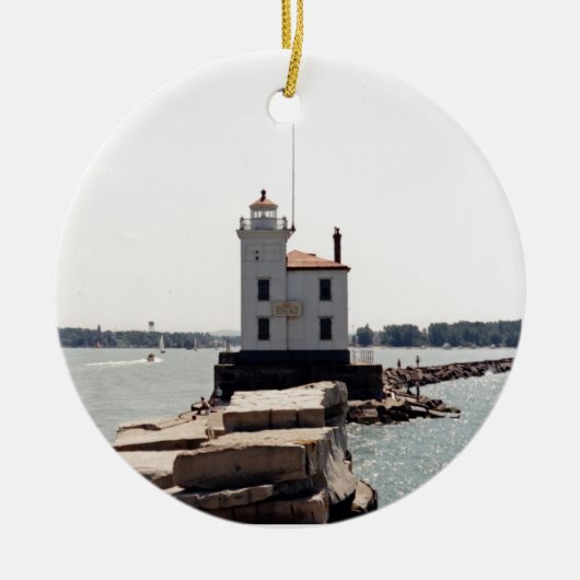 Lake Erie Lighthouse Keramik Ornament (Vorne)
