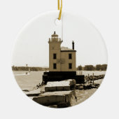 Lake Erie Lighthouse Keramik Ornament (Vorne)