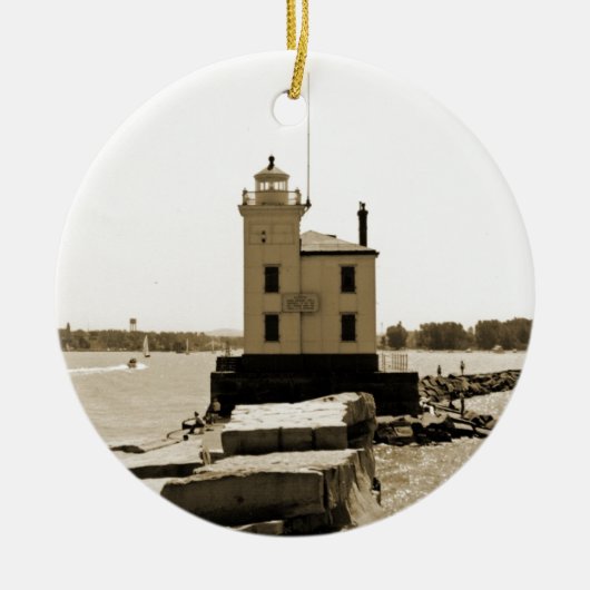 Lake Erie Lighthouse Keramik Ornament (Vorne)