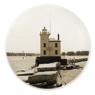 Lake Erie Lighthouse Keramikknauf
