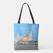 Lake Erie Lighthouse mit Wave Tote Bag Tasche (Rückseite)