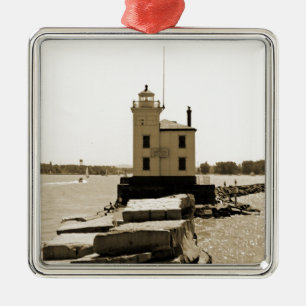 Lake Erie Lighthouse Silbernes Ornament