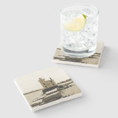 Lake Erie Lighthouse Steinuntersetzer (Seitenansicht)