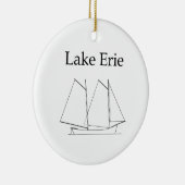 Lake Erie Sailboat Keramik Ornament (Rechts)