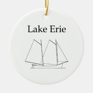 Lake Erie Sailboat Keramik Ornament