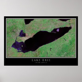 Lake Erie Satellite Poster Karte