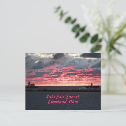 Lake Erie Sunset (Cleveland) Postcard Postkarte (Stehend Vorderseite)