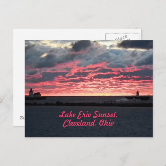 Lake Erie Sunset (Cleveland) Postcard Postkarte (Vorne/Hinten)