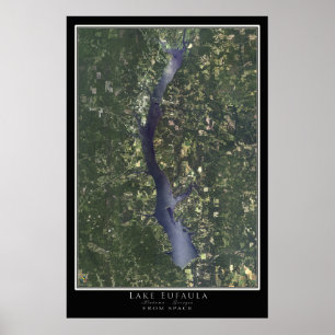 Lake Eufaula Alabama - Georgia Satellite Map Poster