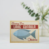 Lake Eufaula Oklahoma Blue Fish Vintage Travel Postkarte (Stehend Vorderseite)