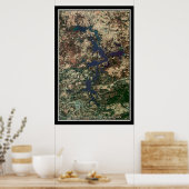 Lake Eufaula Oklahoma Satellite Poster Karte (Küche)