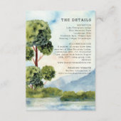 Lake Evergreen Wassercolor Hochzeitsstimmung Begleitkarte (Vorderseite)