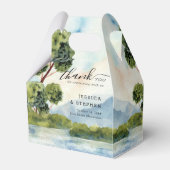 Lake Evergreen Watercolor Wedding Danke Geschenkschachtel (Vorderseite)