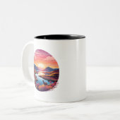 Lake Ewe Sunset in Schottland Zweifarbige Tasse (Vorderseite Links)