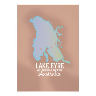 Lake Eyre Australia Kartenposter Fotodruck