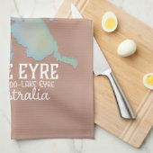 Lake Eyre Australia Kartenposter Geschirrtuch (Viertel Falte)