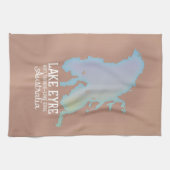 Lake Eyre Australia Kartenposter Geschirrtuch (Horizontal)