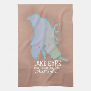 Lake Eyre Australien Kartenposter Geschirrtuch