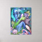 Lake Faces Canvas Print Cubism Style - Malerei Leinwanddruck (Vorderseite)