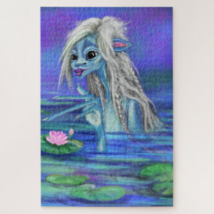 Lake Fairy and Water Lilies Puzzle Malerei