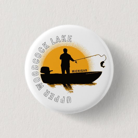 Lake Fishing Michigan Button (Vorderseite)