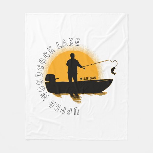 Lake Fishing Michigan Fleecedecke (Vorderseite)