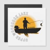 Lake Fishing Michigan Magnetkarte (Vorne/Hinten)