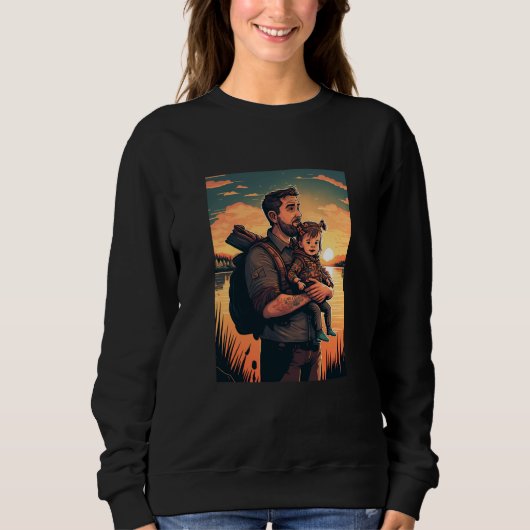 Lake Fishing Trip Father And Child Lake Adventure  Sweatshirt (Vorderseite)