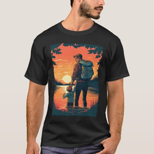 Lake Fishing Trip Father And Child Lake Adventure T-Shirt (Vorderseite)