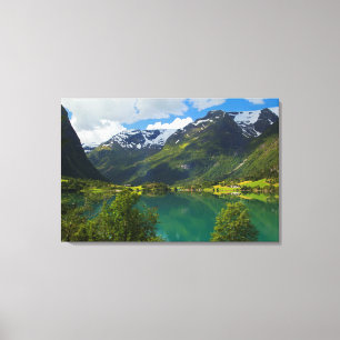 Lake Floen landschaftlich, Norwegen Leinwanddruck