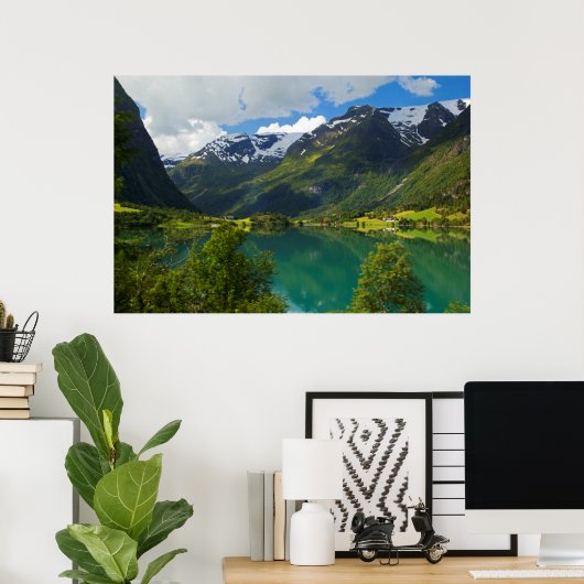 Lake Floen landschaftlich, Norwegen Poster (Heimbüro)