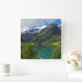 Lake Floen landschaftlich, Norwegen Quadratische Wanduhr (Zuhause)
