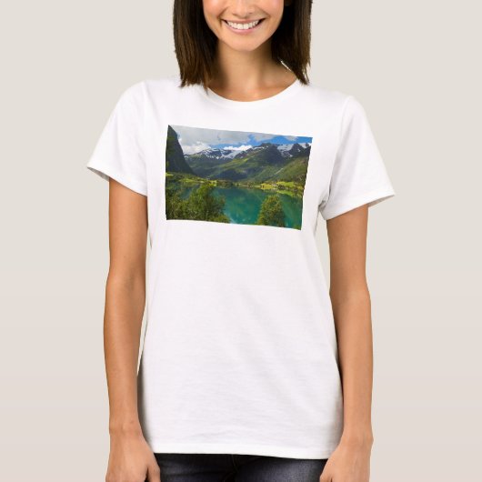 Lake Floen landschaftlich, Norwegen T-Shirt (Vorderseite)
