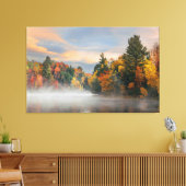 Lake Fog Fall Foliage Sunrise Mountain New England Leinwanddruck (Insitu (Wohnzimmer))