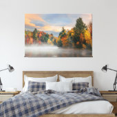 Lake Fog Fall Foliage Sunrise Mountain New England Leinwanddruck (Insitu (Schlafzimmer))