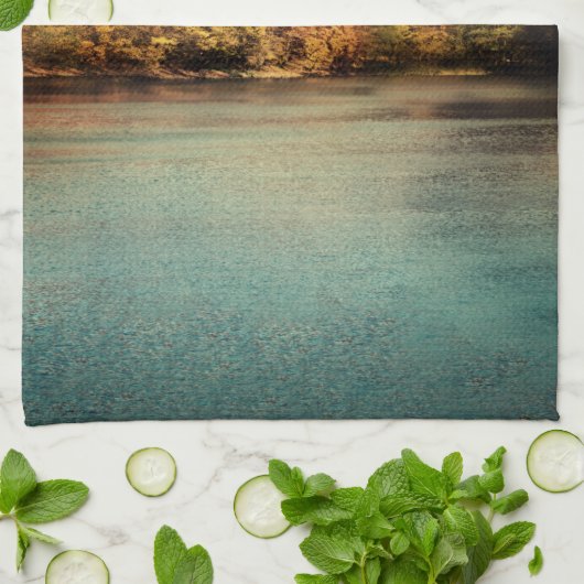 Lake Forest Trees Water Küche Geschirrtuch (Gefaltet)