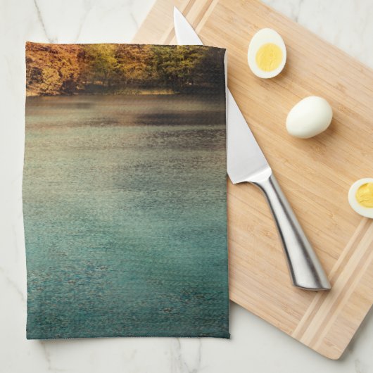 Lake Forest Trees Water Küche Geschirrtuch (Viertel Falte)