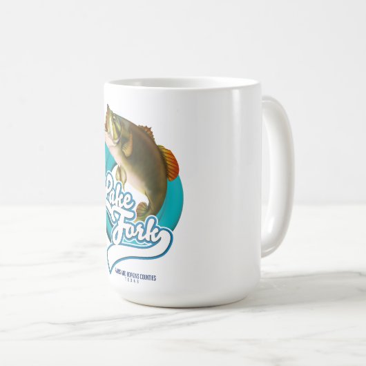 Lake Fork Texas Fishing-Logo. Kaffeetasse (VorderseiteRechts)