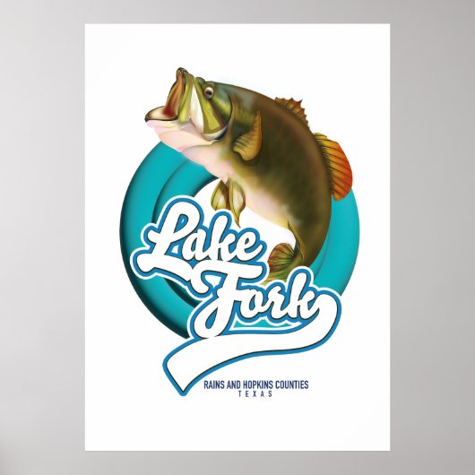 Lake Fork Texas Fishing-Logo. Poster (Vorne)