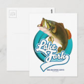 Lake Fork Texas Fishing-Logo. Postkarte (Vorne/Hinten)