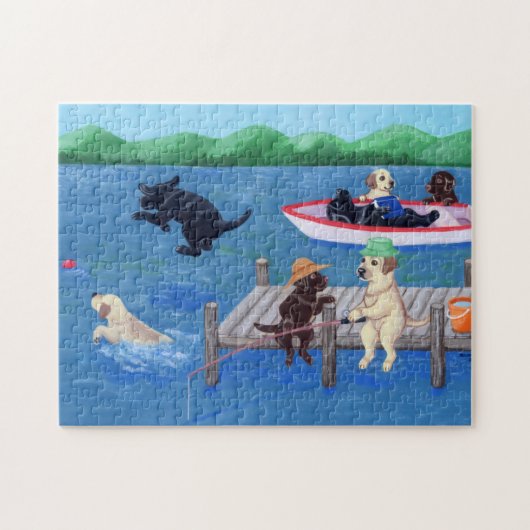 Lake Fun Labradors Puzzle (Horizontal)