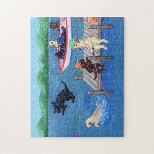 Lake Fun Labradors Puzzle (Vertikal)