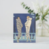 Lake Fur Coats von George Barbier Postkarte (Stehend Vorderseite)