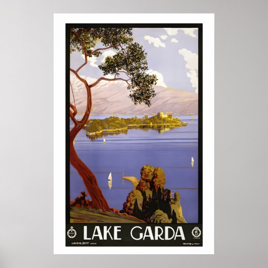 Lake Garda Italy Vintage Travel Poster (Vorne)