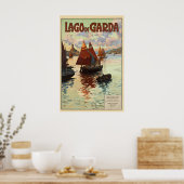 Lake Garda Italy Vintage Travel Poster (Küche)