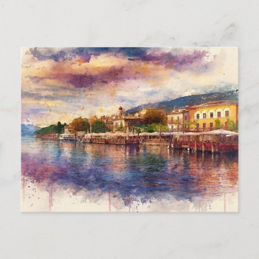 Lake Garda (Lago di Garda) - Watercolor Splash Postkarte (Vorderseite)