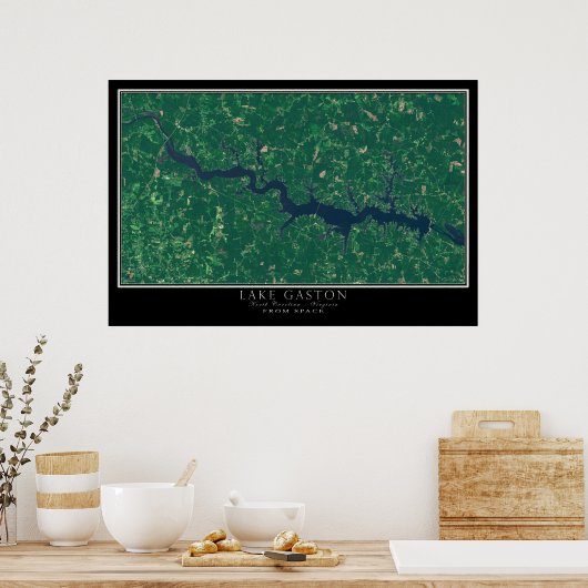 Lake Gaston North Carolina - Virginia Satellite Poster (Küche)