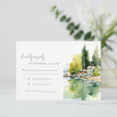 Lake Geneva Switzerland Landscape Scape Wedding RSVP Karte (Stehend Vorderseite)