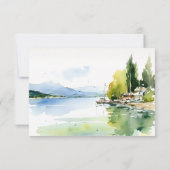 Lake Geneva Switzerland Landscape Scape Wedding RSVP Karte (Rückseite)