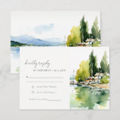 Lake Geneva Switzerland Landscape Scape Wedding RSVP Karte (Vorne/Hinten)